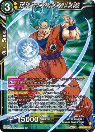 SSB Son Goku Reaching the Realm of the Gods BT23-111 Perfect Combination Dragonball Super card