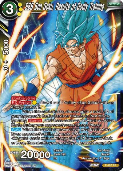 SSB Son Goku Results of Godly Training P-497 Promotion Cards Dragonball Super card