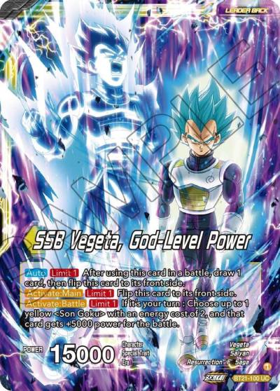 SSB Son Goku SSB Vegeta God Level Power BT21-100 Wild Resurgence Dragonball Super card