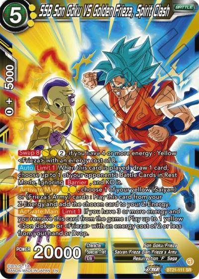 SSB Son Goku VS Golden Frieza Spirit Clash BT21-111 Wild Resurgence Dragonball Super card