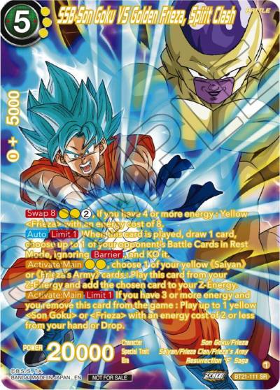 SSB Son Goku VS Golden Frieza Spirit Clash Premium Alt Art Card Set 2024 Vol1 BT21-111 Promotion Cards Dragonball Super card