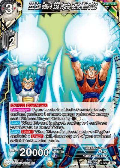 SSB Son Goku and SSB Vegeta Battle With a God BT29-140 Fearsome Rivals Dragonball Super card