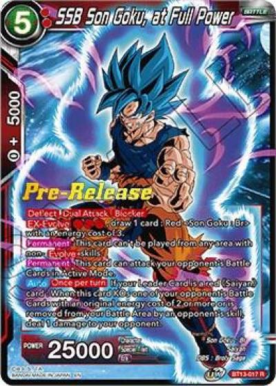 SSB Son Goku at Full Power BT13-017 Supreme Rivalry Pre-Release Cards Dragonball Super card