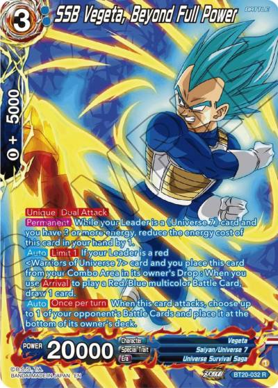 SSB Vegeta Beyond Full Power Silver Foil BT20-032 Power Absorbed Dragonball Super card