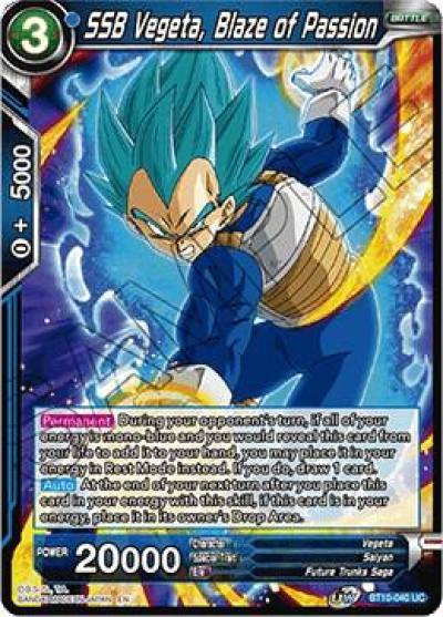SSB Vegeta Blaze of Passion BT10-040 Rise of the Unison Warrior Dragonball Super card