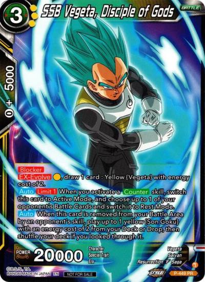 SSB Vegeta Disciple of Gods Zenkai Series Tournament Pack Vol2 P-449 Tournament Promotion Cards Dragonball Super card