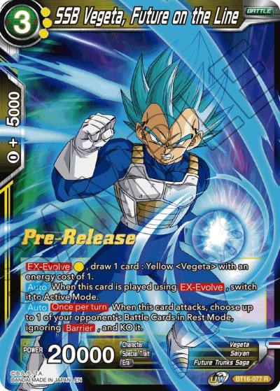 SSB Vegeta Future on the Line BT16-077 Realm of the Gods Pre-Release Cards Dragonball Super card