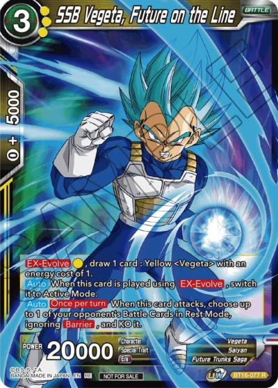 SSB Vegeta Future on the Line Championship Selection Pack 2023 Vol1 BT16-077 Tournament Promotion Cards Dragonball Super card