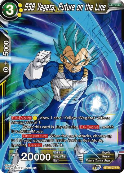 SSB Vegeta Future on the Line Foil BT16-077 Realm of the Gods Dragonball Super card