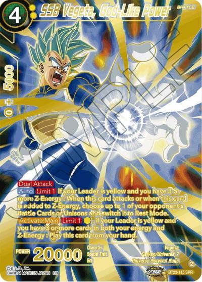 SSB Vegeta God Like Power SPR BT23-115 Perfect Combination Dragonball Super card