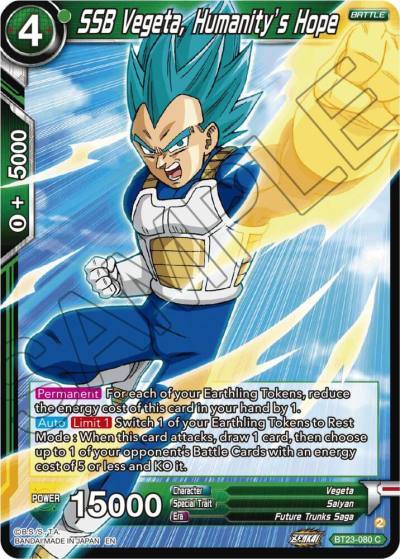 SSB Vegeta Humanitys Hope Foil BT23-080 Perfect Combination Dragonball Super card