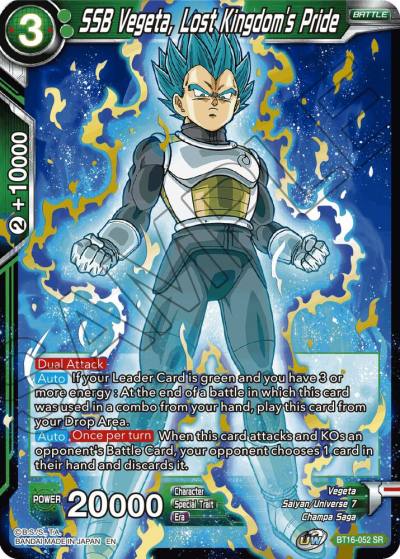 SSB Vegeta Lost Kingdoms Pride BT16-052 Realm of the Gods Dragonball Super card