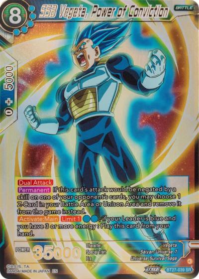 SSB Vegeta Power of Conviction BT27-039 History of Z Dragonball Super card
