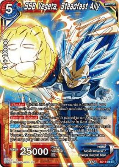 SSB Vegeta Steadfast Ally Foil SD11-04 Universal Onslaught Dragonball Super card