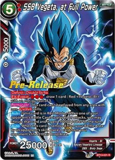 SSB Vegeta at Full Power BT13-021 Supreme Rivalry Pre-Release Cards Dragonball Super card