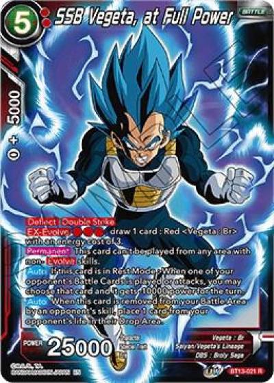 SSB Vegeta at Full Power BT13-021 Supreme Rivalry Dragonball Super card