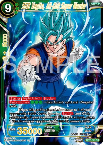SSB Vegito All Out Super Warrior BT26-075 Ultimate Advent Dragonball Super card