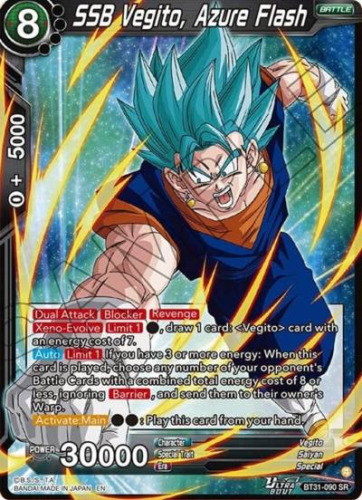 SSB Vegito Azure Flash BT31-090 Impact Beyond Dimensions Dragonball Super card
