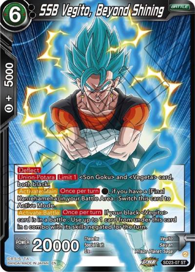 SSB Vegito Beyond Shining SD23-07 Critical Blow Dragonball Super card
