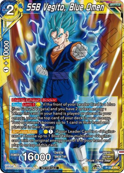 SSB Vegito Blue Omen P-353 Tournament Promotion Cards Dragonball Super card