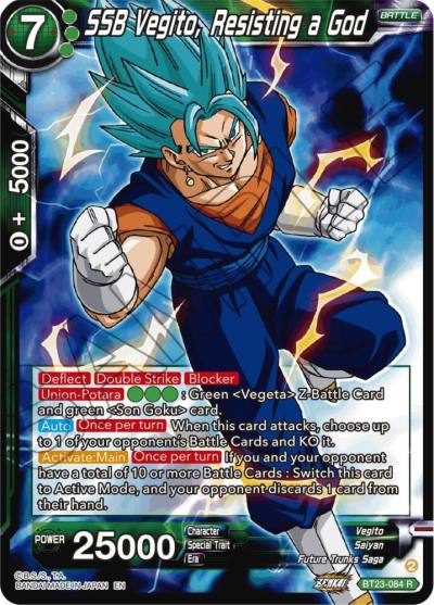 SSB Vegito Resisting a God BT23-084 Perfect Combination Dragonball Super card