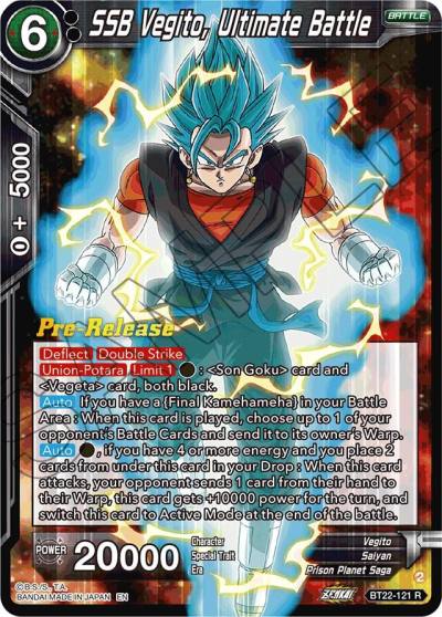 SSB Vegito Ultimate Battle BT22-121 Critical Blow Pre-Release Cards Dragonball Super card