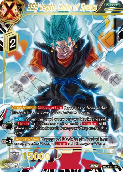 SSB Vegito Union of Sparks BT24-113 Beyond Generations Dragonball Super card