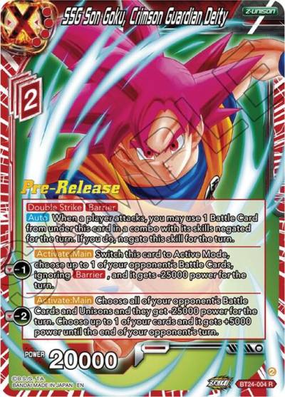 SSG Son Goku Crimson Guardian Deity BT24-004 Beyond Generations Pre-Release Cards Dragonball Super card