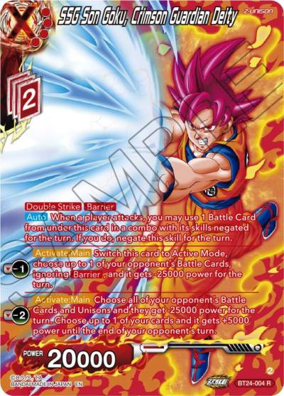 SSG Son Goku Crimson Guardian Deity Collector Booster Silver BT24-004 Beyond Generations Dragonball Super card
