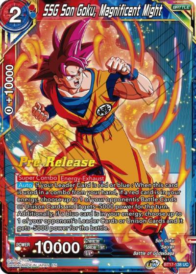SSG Son Goku Magnificent Might BT17-138 Ultimate Squad Pre-Release Cards Dragonball Super card