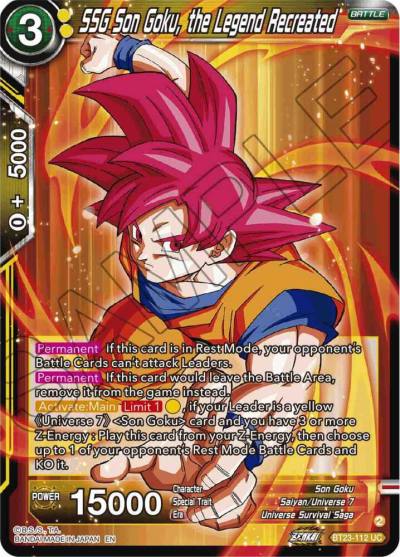 SSG Son Goku the Legend Recreated BT23-112 Perfect Combination Dragonball Super card