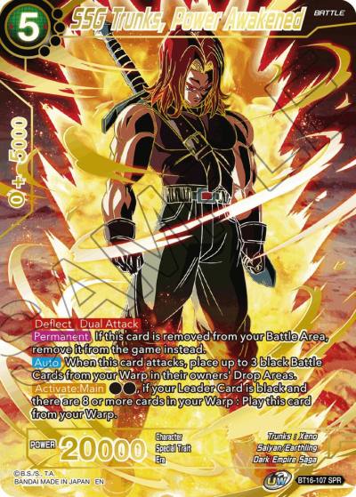 SSG Trunks Power Awakened SPR BT16-107 Realm of the Gods Dragonball Super card