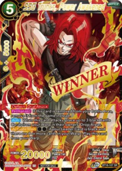 SSG Trunks Power Awakened Winner Stamped BT16-107 Tournament Promotion Cards Dragonball Super card