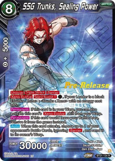 SSG Trunks Sealing Power BT21-134 Wild Resurgence Pre-Release Cards Dragonball Super card