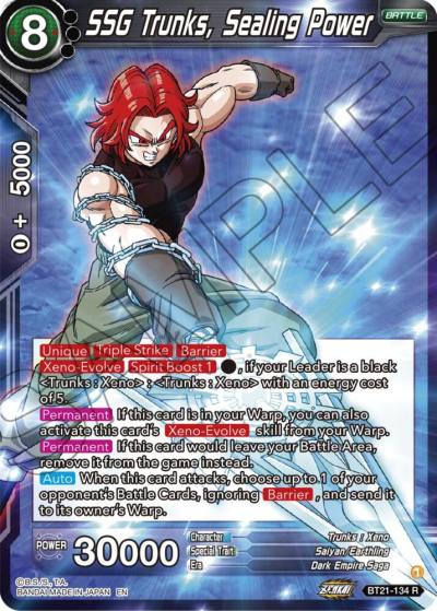 SSG Trunks Sealing Power BT21-134 Wild Resurgence Dragonball Super card