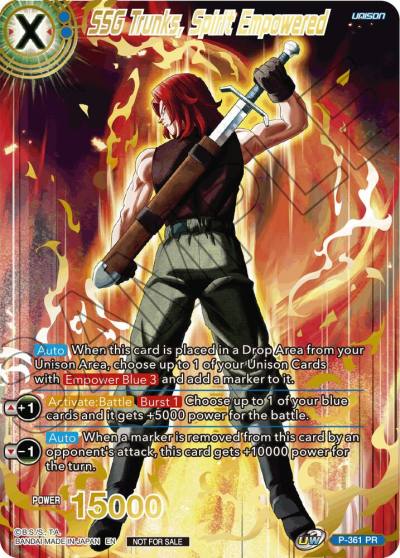 SSG Trunks Spirit Empowered Gold Stamped P-361 PR Promotion Cards Dragonball Super card