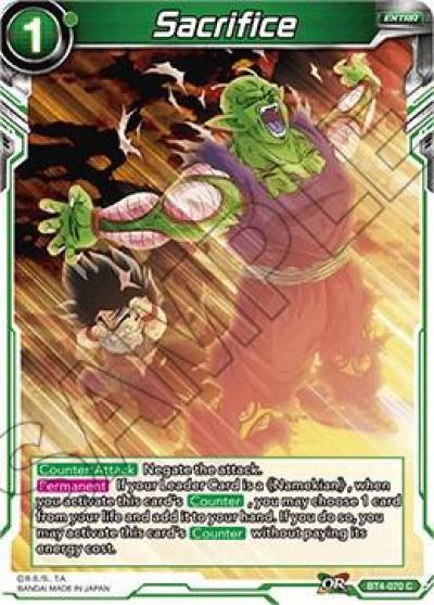 Sacrifice BT4-070 Colossal Warfare Dragonball Super card