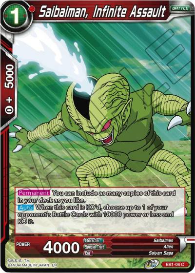Saibaiman Infinite Assault EB1-06 Battle Evolution Booster Dragonball Super card