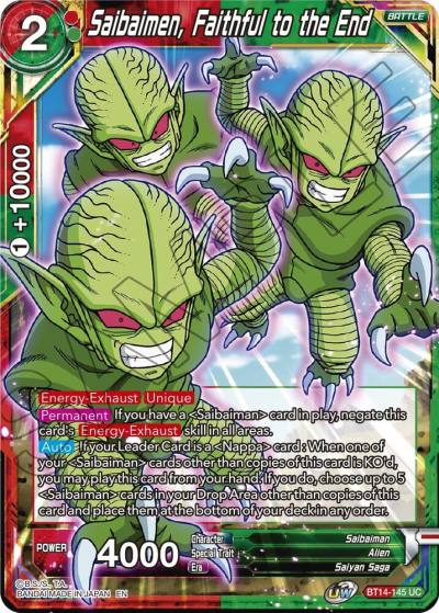 Saibaimen Faithful to the End BT14-145 Cross Spirits Dragonball Super card