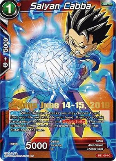 Saiyan Cabba Origins 2019 BT1-014 Tournament Promotion Cards Dragonball Super card