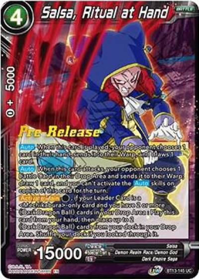 Salsa Ritual at Hand BT13-145 Supreme Rivalry Pre-Release Cards Dragonball Super card