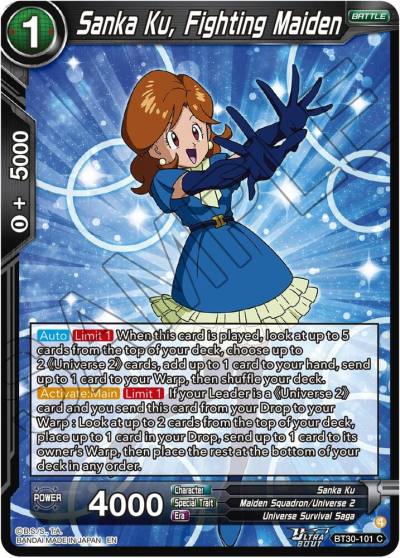 Sanka Ku Fighting Maiden BT30-101 Three Glorious Fighters Dragonball Super card
