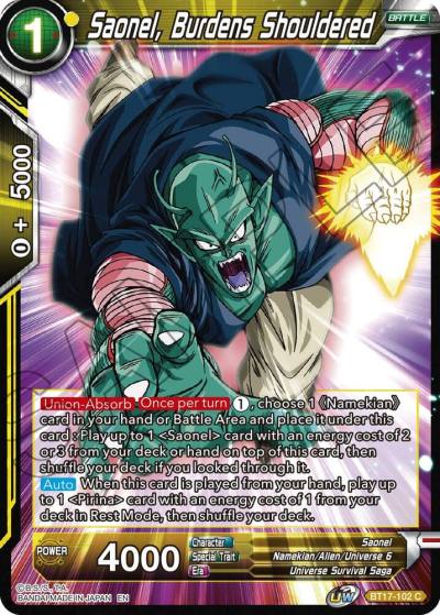 Saonel Burdens Shouldered BT17-102 Ultimate Squad Dragonball Super card