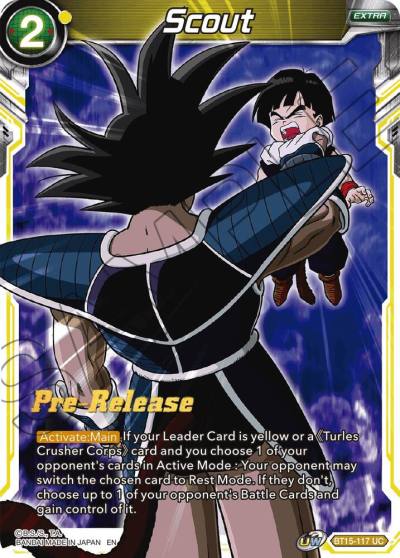 Scout BT15-117 Saiyan Showdown Pre-Release Cards Dragonball Super card