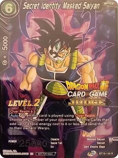 Secret Identity Masked Saiyan Level 2 BT10-140 Judge Promotion Cards Dragonball Super card