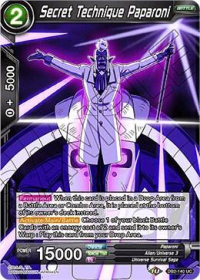 Secret Technique Paparoni Foil DB2-140 Draft Box 05 - Divine Multiverse Dragonball Super card