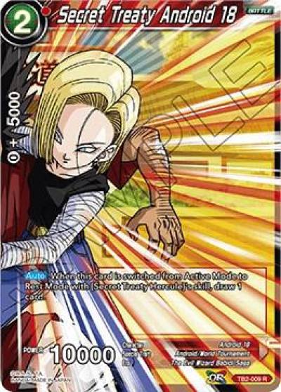 Secret Treaty Android 18 TB2-009 World Martial Arts Tournament Dragonball Super card