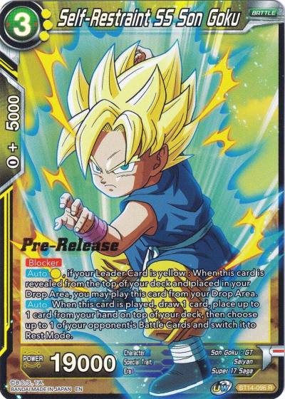 Self Restraint SS Son Goku BT14-096 Cross Spirits Pre-Release Cards Dragonball Super card