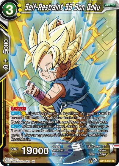 Self Restraint SS Son Goku BT14-096 Cross Spirits Dragonball Super card