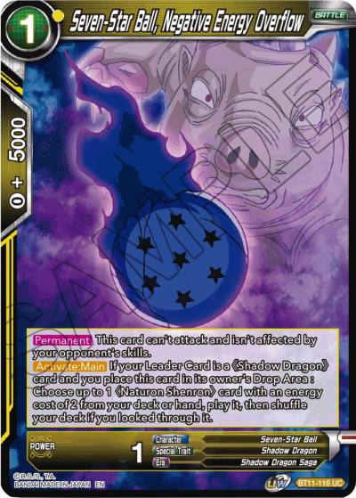Seven Star Ball Negative Energy Overflow Foil BT11-116 Vermilion Bloodline Dragonball Super card